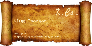 Klug Csongor névjegykártya